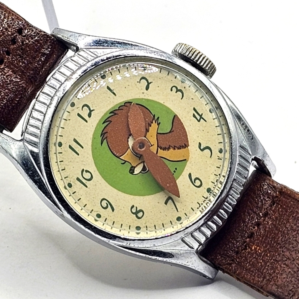 Rare 1949 US Time WDP Bambi Disney Animated Wristwatch Working